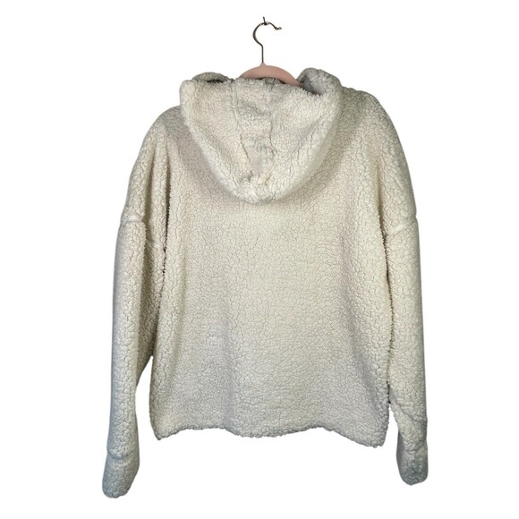 Prana Womens Permafrost Outdoor Hooded Half Zip Sherpa Fleece Jacket Large - Picture 2 of 9